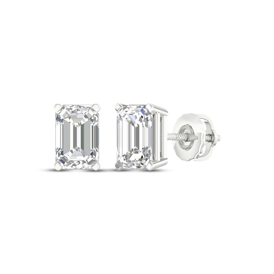 KAY Lab-Grown Diamonds Emerald-Cut Solitaire Stud Earrings 1 ct tw 14K White Gold (F/SI2)