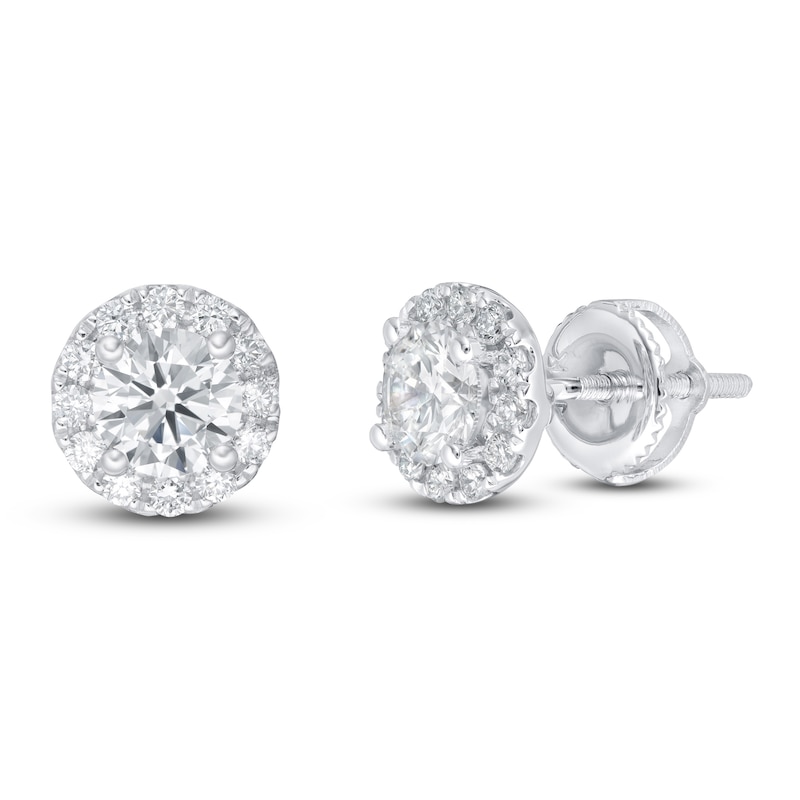 Lab-Created Diamonds by KAY Stud Earrings 1 ct tw 14K White Gold (F/SI2)