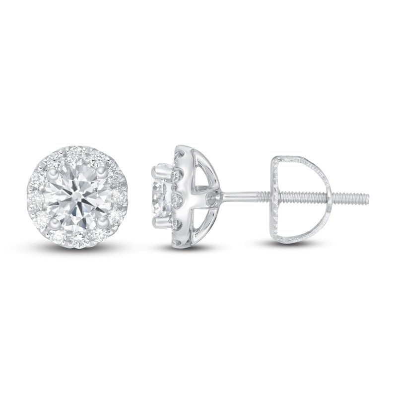 Lab-Created Diamonds by KAY Stud Earrings 1 ct tw 14K White Gold (F/SI2)
