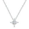 Thumbnail Image 0 of Lab-Created Diamonds by KAY Solitaire Diamond Necklace 1/2 ct tw Princess-cut 14K White Gold 19" (F/VS2)