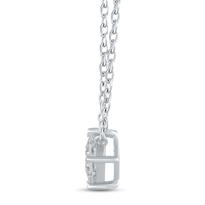 Lab-Created Diamonds by KAY Solitaire Diamond Necklace 1/2 ct tw Princess-cut 14K White Gold 19" (F/VS2)