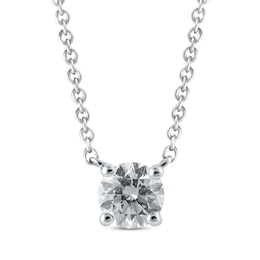 Lab-Created Diamonds by KAY Solitaire Diamond Necklace 1/2 ct tw Round-cut 14K White Gold 19&quot;