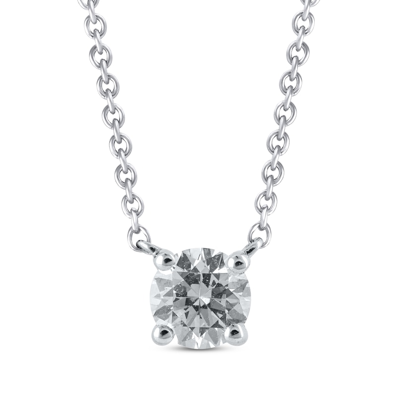 Lab-Created Diamonds by KAY Solitaire Diamond Necklace 1/2 ct tw Round-cut 14K White Gold 19" (F/VS2)