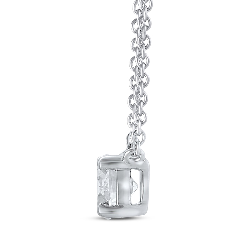 Lab-Created Diamonds by KAY Solitaire Diamond Necklace 1/2 ct tw Round-cut 14K White Gold 19" (F/VS2)