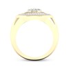 Men's Multi-Diamond Center Signet Ring 1 ct tw Round & Baguette-cut 10K Yellow Gold