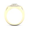 Thumbnail Image 3 of Men's Multi-Diamond Center Signet Ring 1 ct tw Round & Baguette-cut 10K Yellow Gold