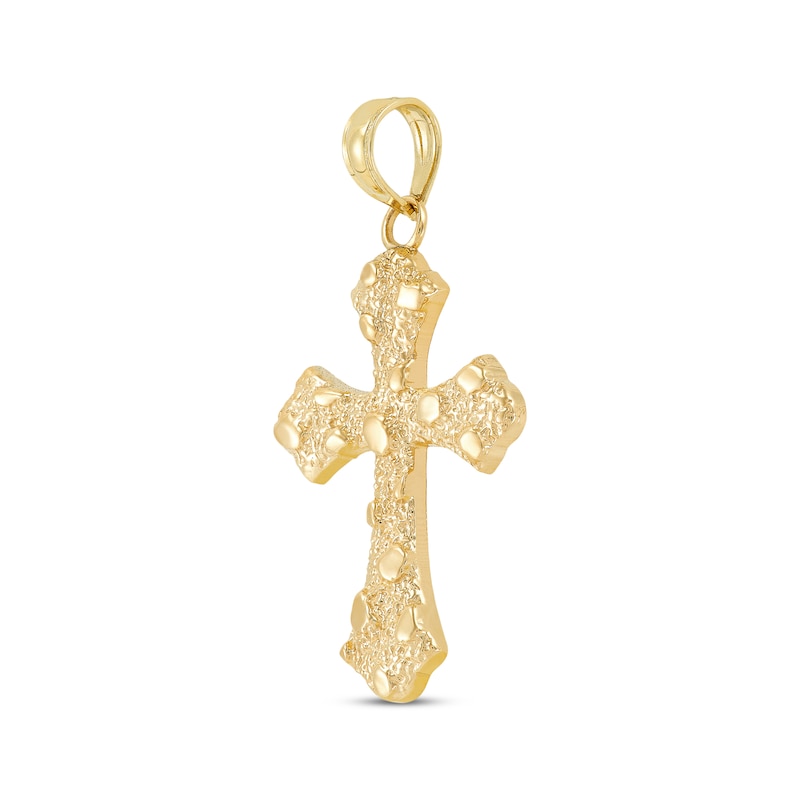 Main Image 2 of Men's Nugget Cross Charm 14K Yellow Gold