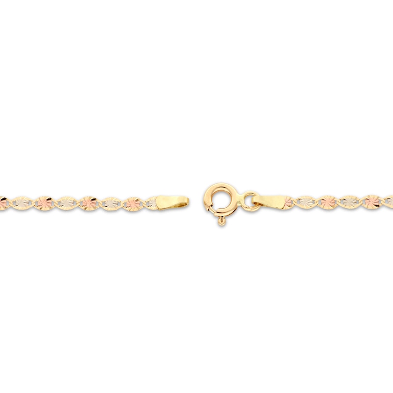 Main Image 3 of Diamond-Cut Valentino Chain Necklace 2.5mm Solid 14K Tri-Tone Gold 18”