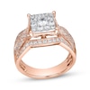 Thumbnail Image 0 of Multi-Diamond Center Vintage Style Engagement Ring 1-1/5 ct tw 14K Rose Gold