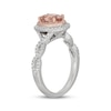 Thumbnail Image 1 of Neil Lane Oval-Cut Morganite & Diamond Halo Engagement Ring 3/8 ct tw 14K Two-Tone Gold