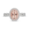 Thumbnail Image 2 of Neil Lane Oval-Cut Morganite & Diamond Halo Engagement Ring 3/8 ct tw 14K Two-Tone Gold