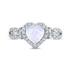 Thumbnail Image 2 of Heart-Shaped Lab-Created Opal & Round-Cut White Lab-Created Sapphire Ring Sterling Silver