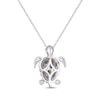 Thumbnail Image 3 of Peridot & White Lab-Created Sapphire Turtle Necklace Sterling Silver 18”