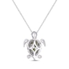 Thumbnail Image 2 of Peridot & White Lab-Created Sapphire Turtle Necklace Sterling Silver 18”