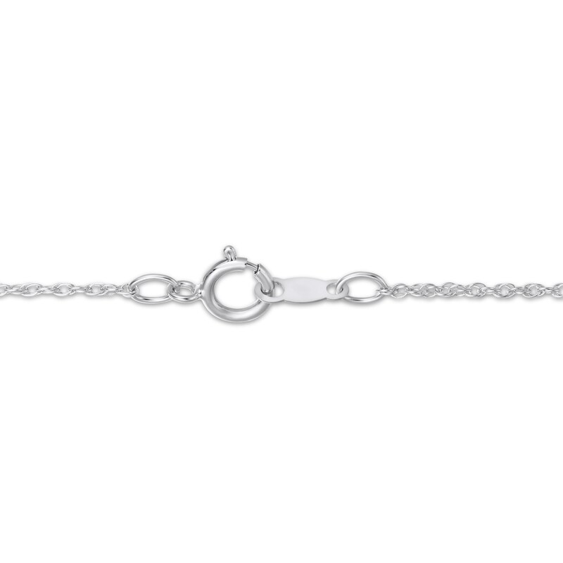 Main Image 4 of Peridot & White Lab-Created Sapphire Turtle Necklace Sterling Silver 18”