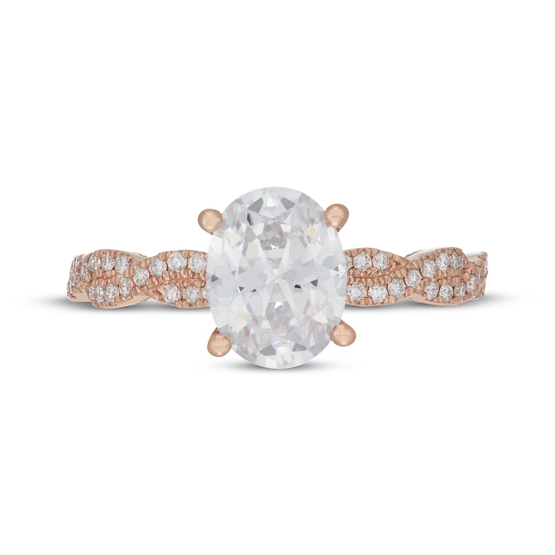 Main Image 3 of Neil Lane Artistry Oval-Cut Lab-Grown Diamond Engagement Ring 1-3/4 ct tw 14K Rose Gold