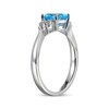 Thumbnail Image 2 of Cushion-Cut Swiss Blue Topaz & White Lab-Created Sapphire Ring Sterling Silver