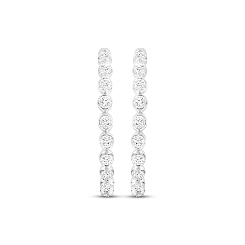 Main Image 2 of Diamond Hoop Earrings 1/3 ct tw Sterling Silver
