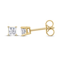 Lab-Created Diamonds by KAY Princess-Cut Solitaire Stud Earrings 1/3 ct tw 10K Yellow Gold (I/SI2)