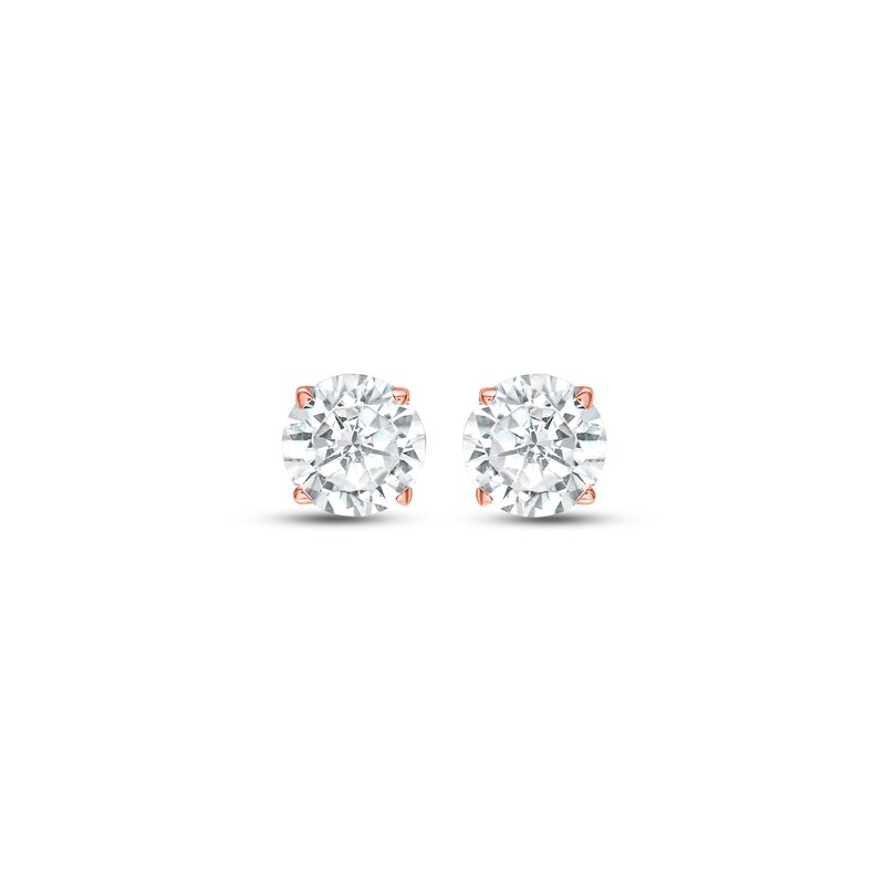 Lab-Created Diamonds by KAY Round-Cut Solitaire Stud Earrings 1 ct tw 14K Rose Gold (I/SI2)