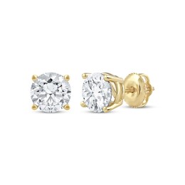 Lab-Created Diamonds by KAY Round-Cut Solitaire Stud Earrings 2 ct tw 14K Yellow Gold (I/SI2)