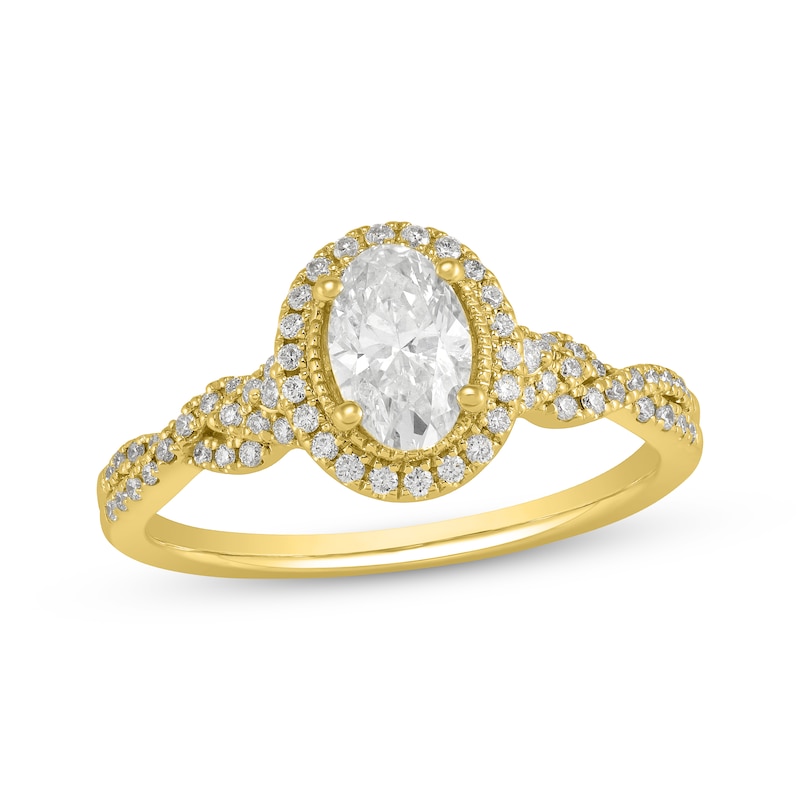 Oval-Cut Diamond Engagement Ring 1 ct tw 14K Yellow Gold