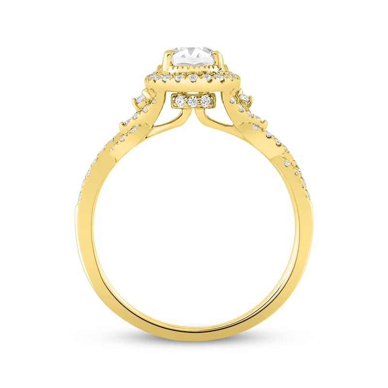 Main Image 3 of Oval-Cut Diamond Engagement Ring 1 ct tw 14K Yellow Gold