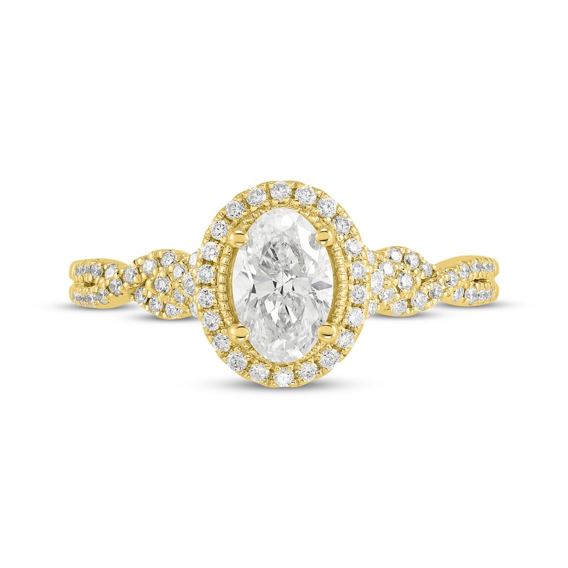 Main Image 4 of Oval-Cut Diamond Engagement Ring 1 ct tw 14K Yellow Gold