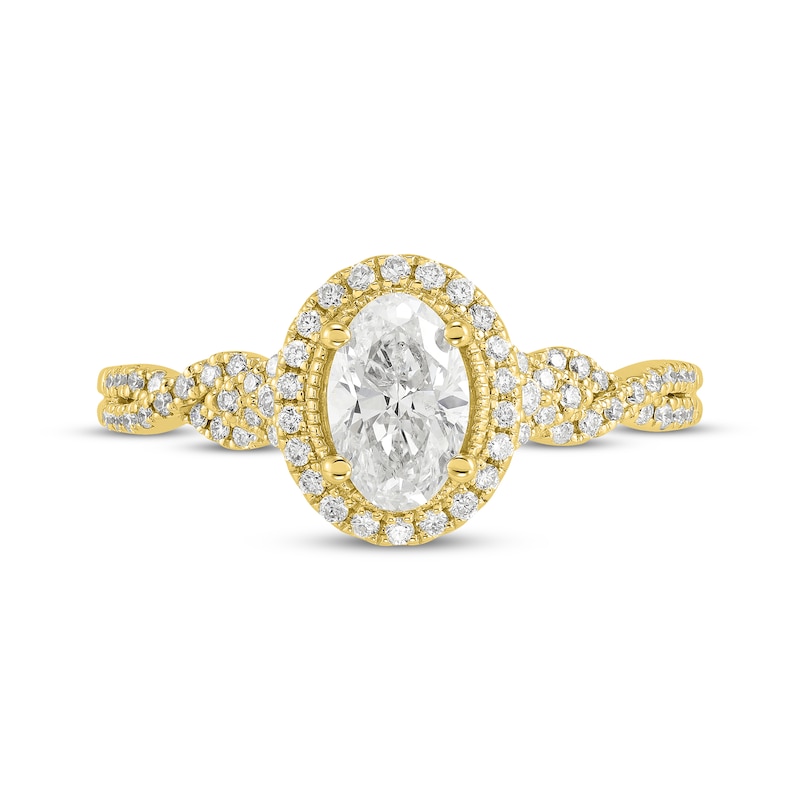 Oval-Cut Diamond Engagement Ring 1 ct tw 14K Yellow Gold