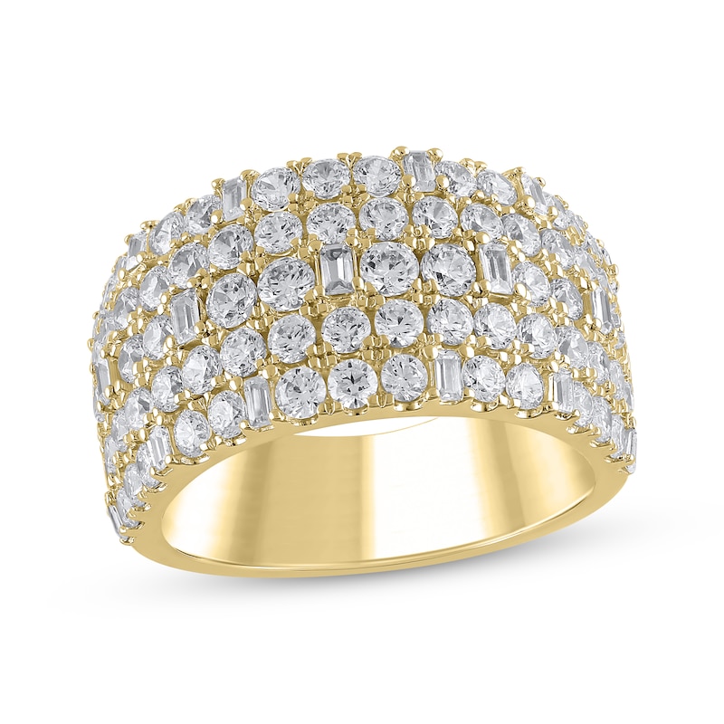 Main Image 1 of Round & Baguette-Cut Diamond Anniversary Ring 2-1/2 ct tw 14K Yellow Gold