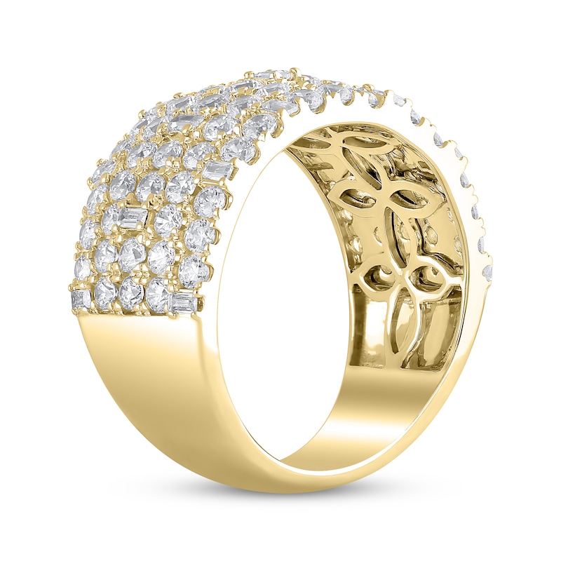 Main Image 2 of Round & Baguette-Cut Diamond Anniversary Ring 2-1/2 ct tw 14K Yellow Gold