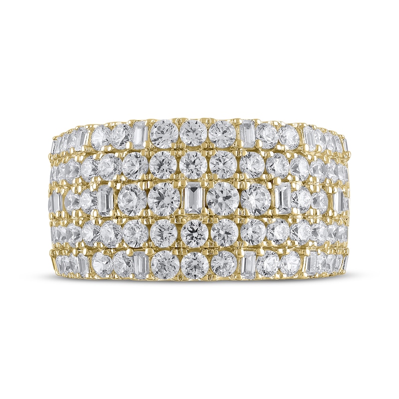 Main Image 3 of Round & Baguette-Cut Diamond Anniversary Ring 2-1/2 ct tw 14K Yellow Gold