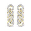 Thumbnail Image 2 of Diamond Chain Link Oval Hoop Earrings 1/2 ct tw 10K Yellow Gold