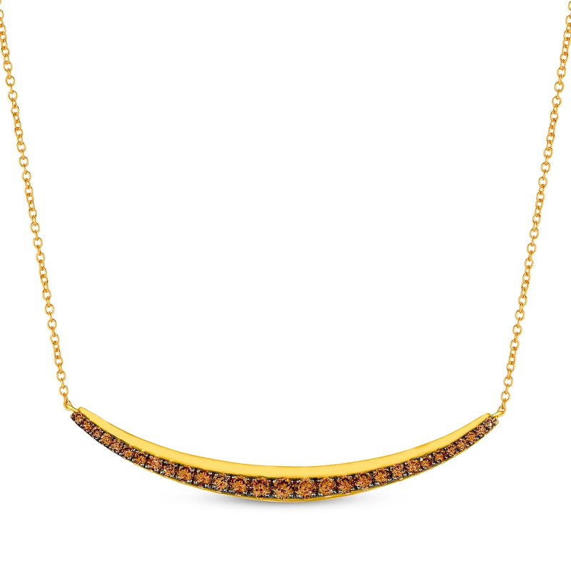 Main Image 1 of Le Vian Diamond Smile Necklace 3/4 ct tw 14K Honey Gold 18.75"