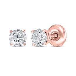 Lab-Created Diamonds by KAY Round-Cut Solitaire Stud Earrings 1/2 ct tw 14K Rose Gold (F/VS2)
