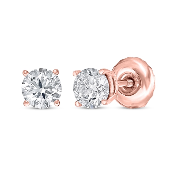 KAY Lab-Grown Diamonds Round-Cut Solitaire Stud Earrings /2 ct tw 14K Rose Gold (F/VS2