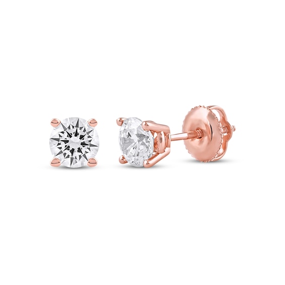 KAY Lab-Grown Diamonds Round-Cut Solitaire Stud Earrings 1 ct tw 14K Rose Gold (F/VS2)