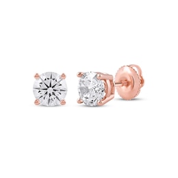 Lab-Created Diamonds by KAY Round-Cut Solitaire Stud Earrings 1-1/2 ct tw 14K Rose Gold (F/VS2)