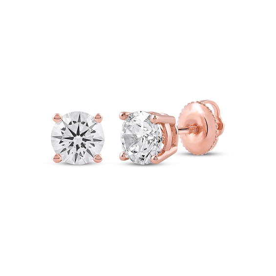 KAY Lab-Grown Diamonds Round-Cut Solitaire Stud Earrings 1-1/2 ct tw 14K Rose Gold (F/VS2)