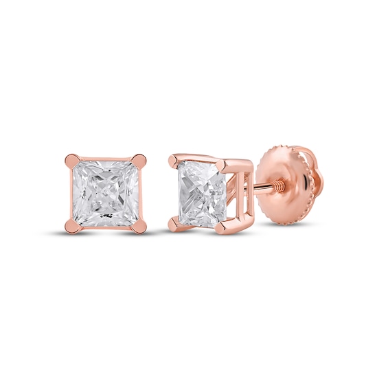 KAY Lab-Grown Diamonds Princess-Cut Solitaire Stud Earrings 1-1/2 ct tw 14K Rose Gold (F/VS2)