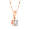 Thumbnail Image 2 of Round-Cut Diamond Solitaire Necklace 1/2 ct tw 14K Rose 18" (J/I2)