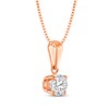 Thumbnail Image 1 of Round-Cut Diamond Solitaire Necklace 1/2 ct tw 14K Rose 18" (J/I2)