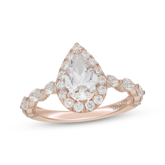 Neil Lane Artistry Pear-Shaped Lab-Grown Diamond Engagement Ring 2 ct tw 14K Rose Gold