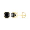 Thumbnail Image 3 of Round-Cut Black Diamond Solitaire Stud Earrings 3 ct tw 14K Yellow Gold (I3)