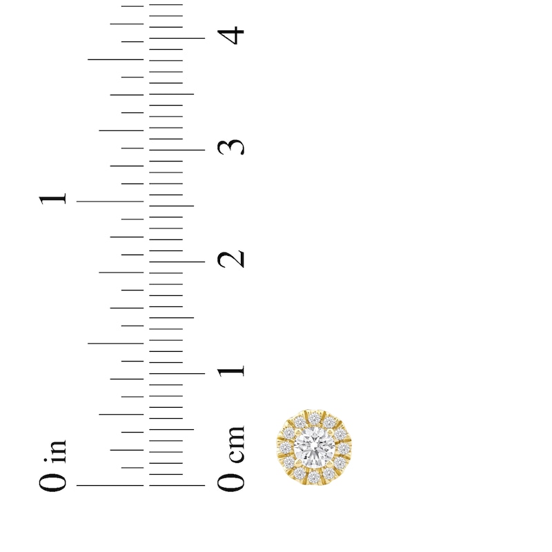 Main Image 5 of KAY Lab-Grown Diamonds Halo Stud Earrings 1/2 ct tw 14K Yellow Gold