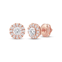 KAY Lab-Grown Diamonds Halo Stud Earrings 1/2 ct tw 14K Rose Gold