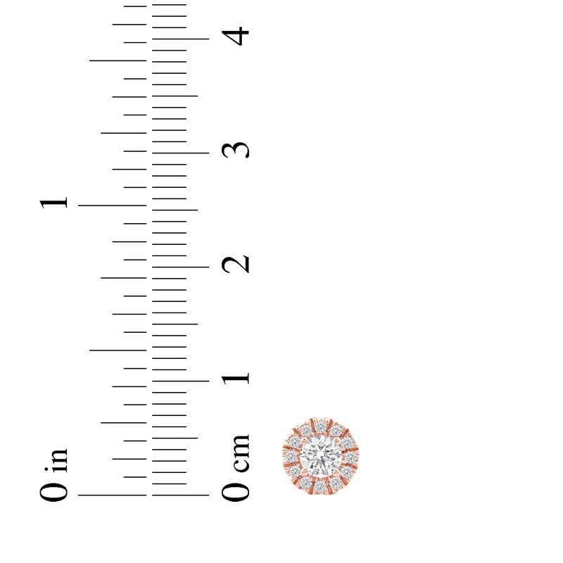 Main Image 5 of KAY Lab-Grown Diamonds Halo Stud Earrings 1/2 ct tw 14K Rose Gold