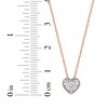 Thumbnail Image 4 of Round-Cut Diamond Solitaire Heart Frame Necklace 1/8 ct tw 10K Rose Gold 18" (I/I3)