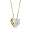 Thumbnail Image 2 of Round-Cut Diamond Solitaire Heart Frame Necklace 1/8 ct tw 10K Yellow Gold 18" (I/I3)