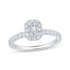Thumbnail Image 1 of Adore Emerald-Cut Diamond Halo Engagement Ring 3/4 ct tw 14K White Gold